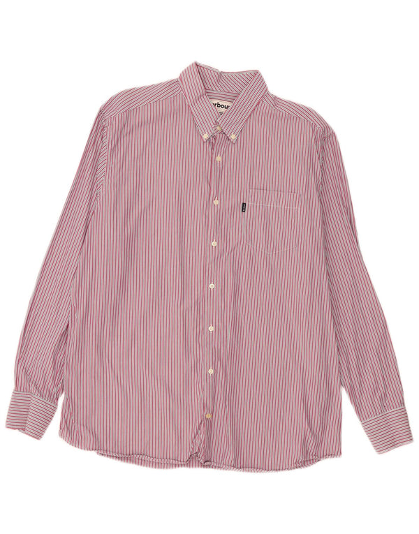 Barbour Camisa a medida para hombre 2XL Rosa a rayas