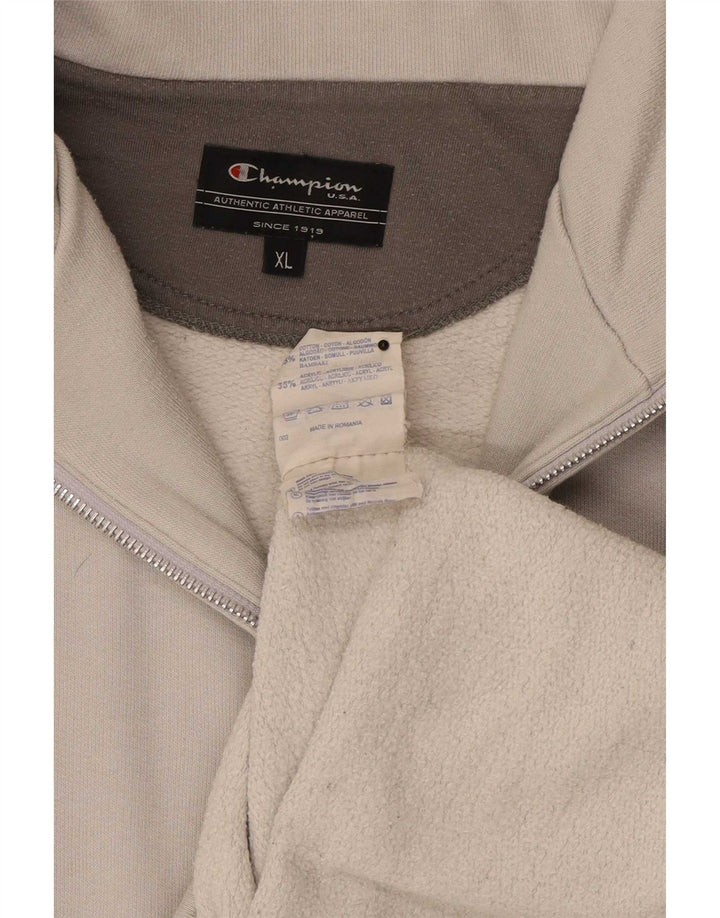 Champion Sudadera Con Cremallera Y Cuello Para Hombre Jumper XL Gris Algodón