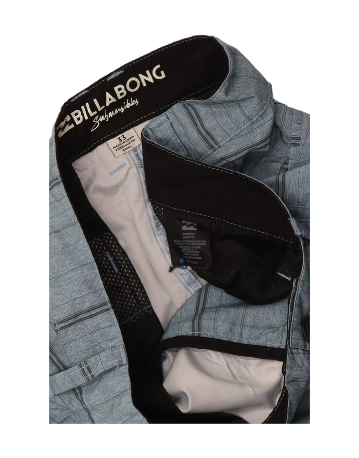 Pantalones cortos chinos Billabong para hombre W33 Poliéster a rayas azul medio