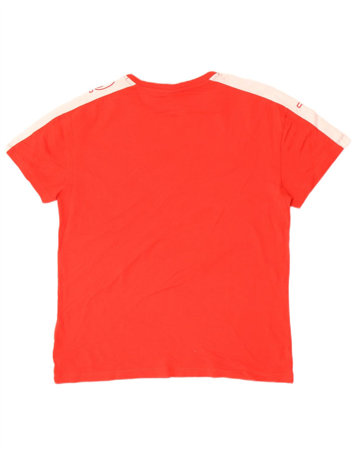 Champion Camiseta gráfica para hombre Top grande rojo color block