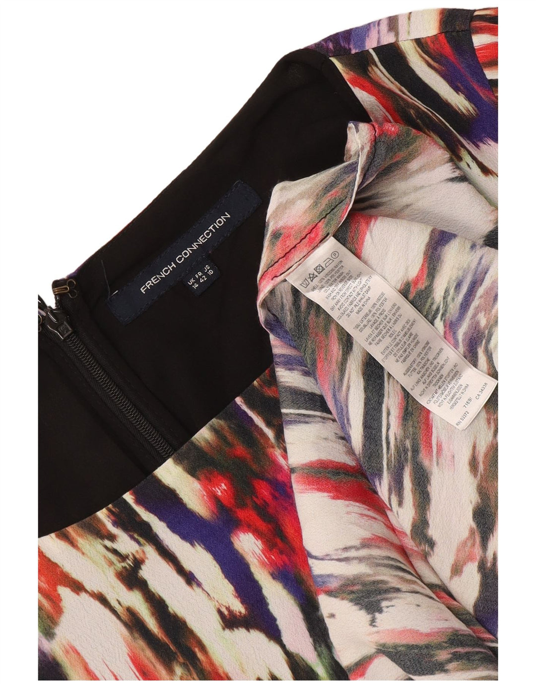 French Connection Vestido acampanado para mujer UK 44 Grande Multicolor Colorblock