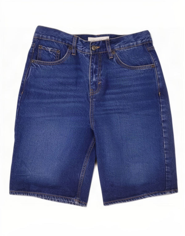 Topshop Pantalones cortos vaqueros para mujer UK 10 Small W27 Algodón azul