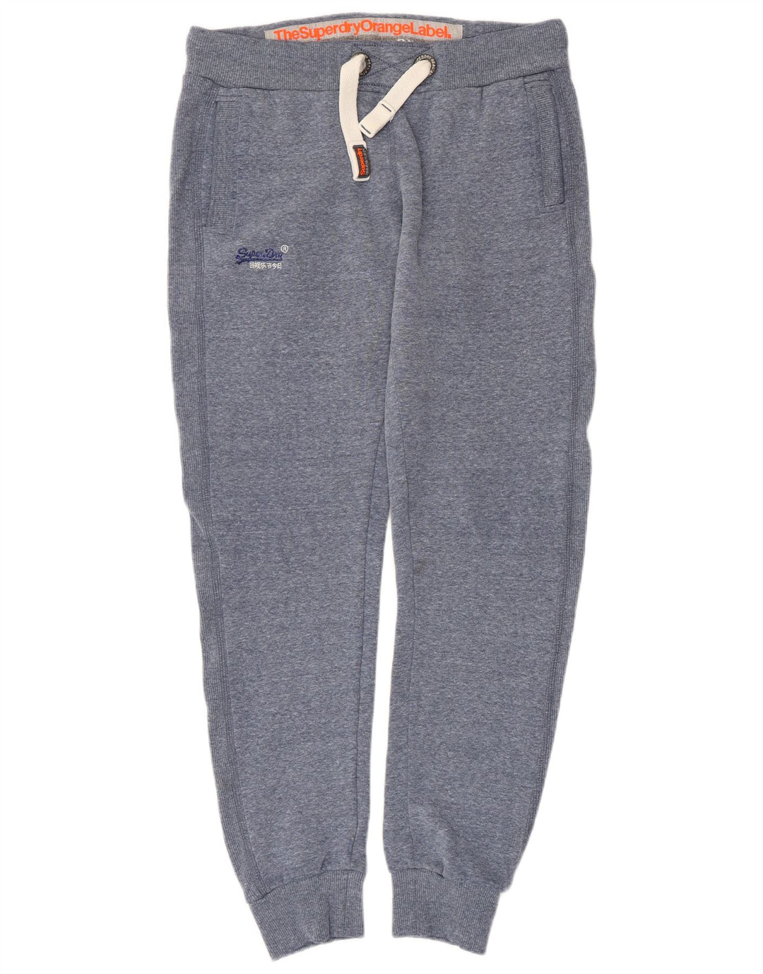 Superdry Hombre Pantalones De Chándal Joggers De Algodón Moteado Azul Medio
