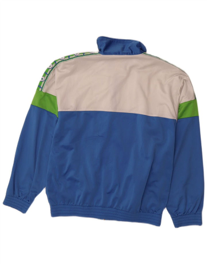 LOTTO Chaqueta superior de chándal con gráfico para hombre, color azul grande, color block
