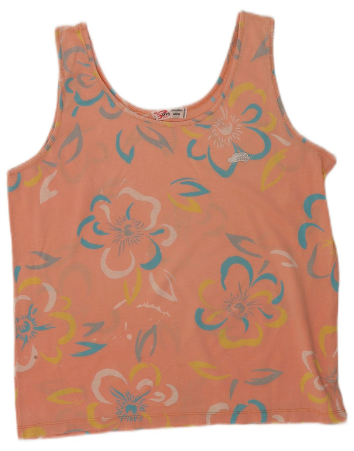 Top Silvy Mujer IT 44 Algodón Floral Rosa Medio