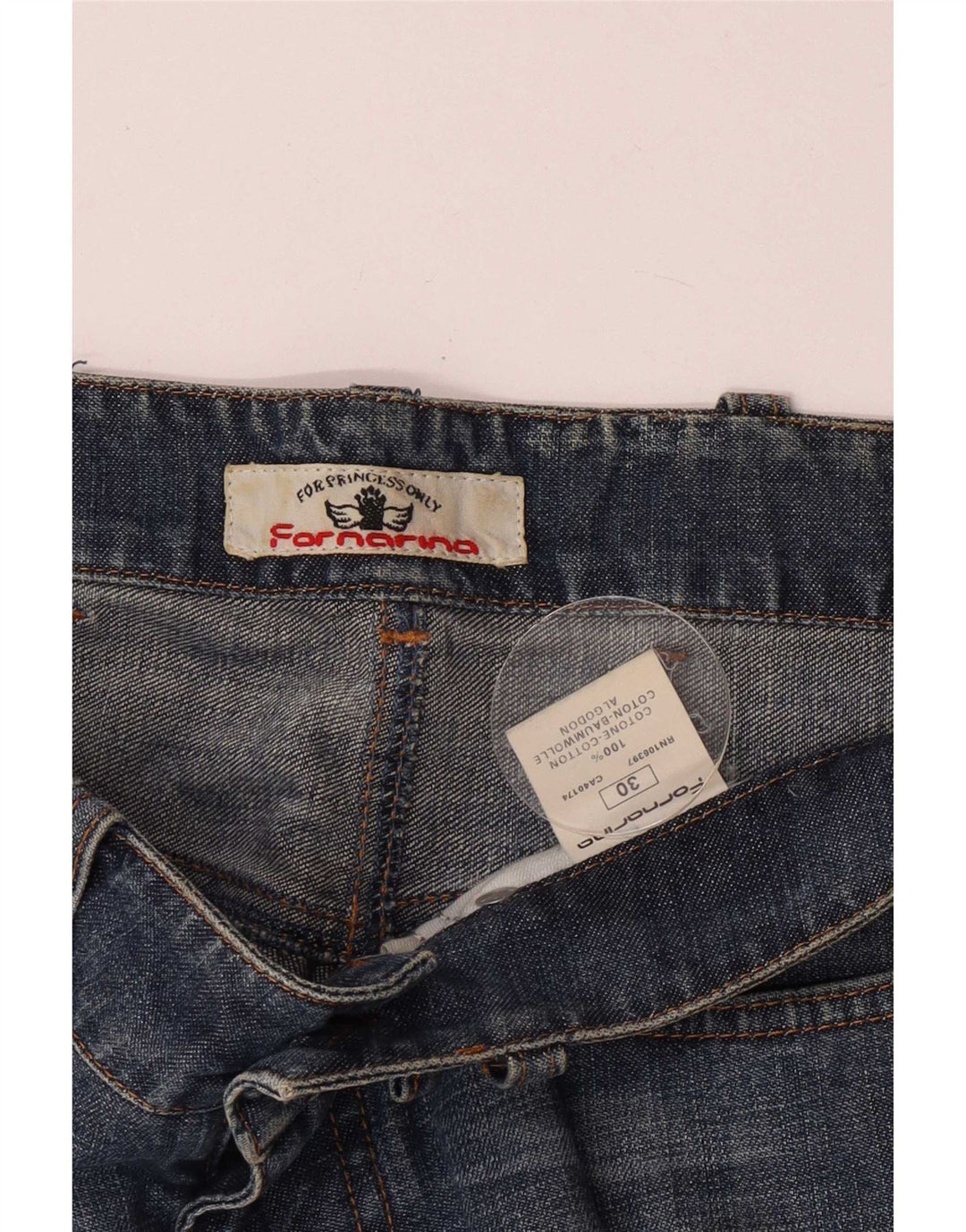 Fornarina Shorts Vaquero Mujer W30 Azul Medio Algodón
