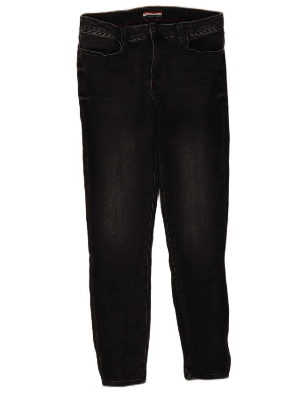 TOMMY HILFIGER Vaqueros pitillo de talle alto para mujer US 8 Medium W30 L26 Negro