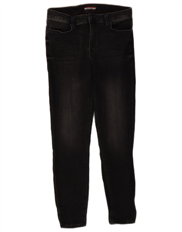 TOMMY HILFIGER Vaqueros pitillo de talle alto para mujer US 8 Medium W30 L26 Negro