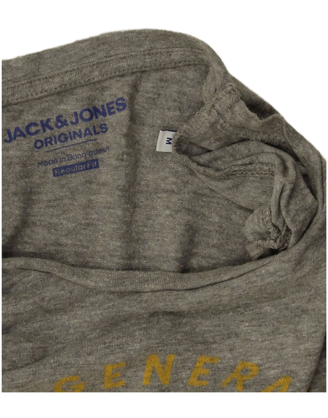 Jack & Jones Hombre Regular Fit Camiseta Gráfica Top Gris Medio Moteado