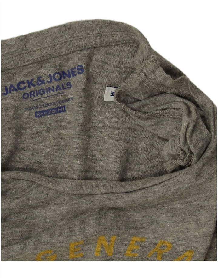 Jack & Jones Hombre Regular Fit Camiseta Gráfica Top Gris Medio Moteado