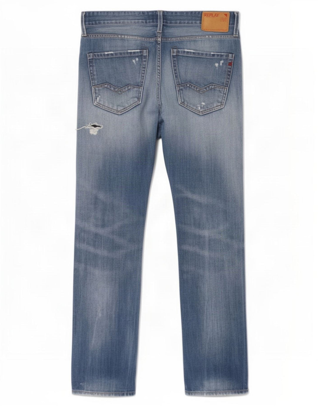 Replay Vaqueros rectos desgastados Waitom para hombre W31 L32 Algodón azul