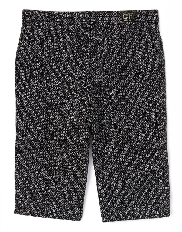 CARLA FERRONI Womens Bermuda Shorts IT 48 XL W36 Black Geometric Viscose