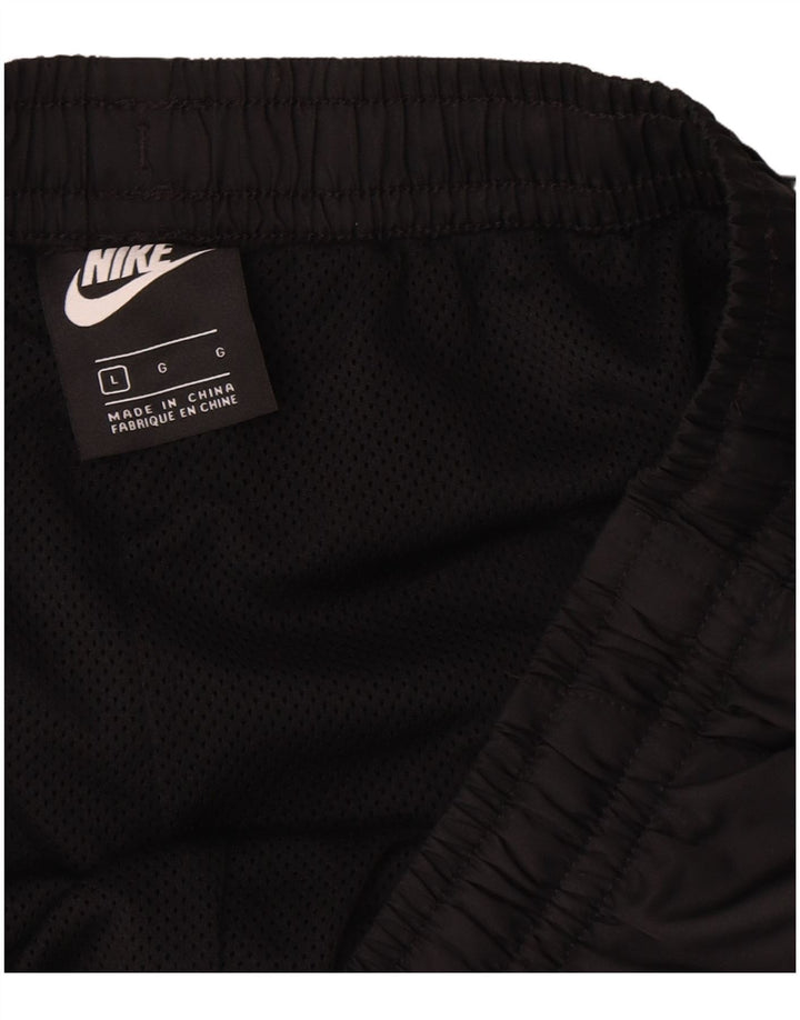 Nike - Pantalones cortos deportivos para hombre con gráfico regular, poliéster negro grande