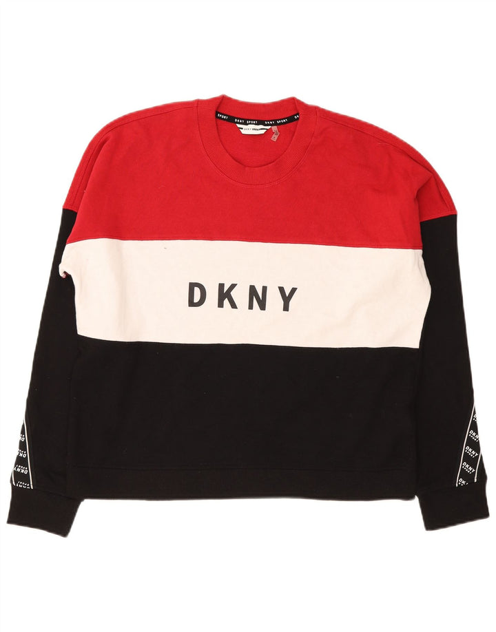 Dkny Sudadera gráfica para mujer Jumper UK 10 Small Multicolor Colorblock