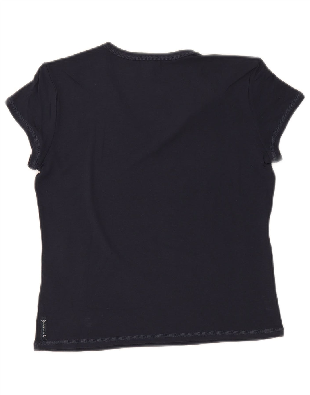 ARMANI JEANS Camiseta corta para mujer IT 44 Viscosa azul marino mediano