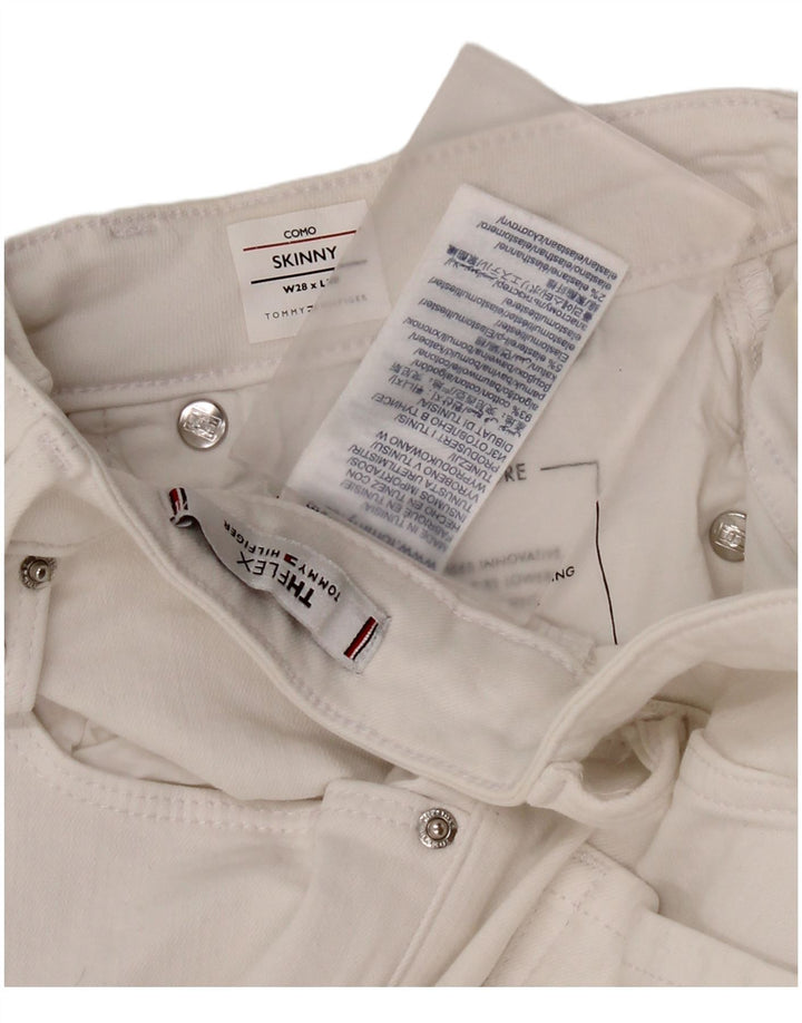 Tommy Hilfiger Vaqueros Ajustados Como Para Mujer W28 L27 Algodón Blanco