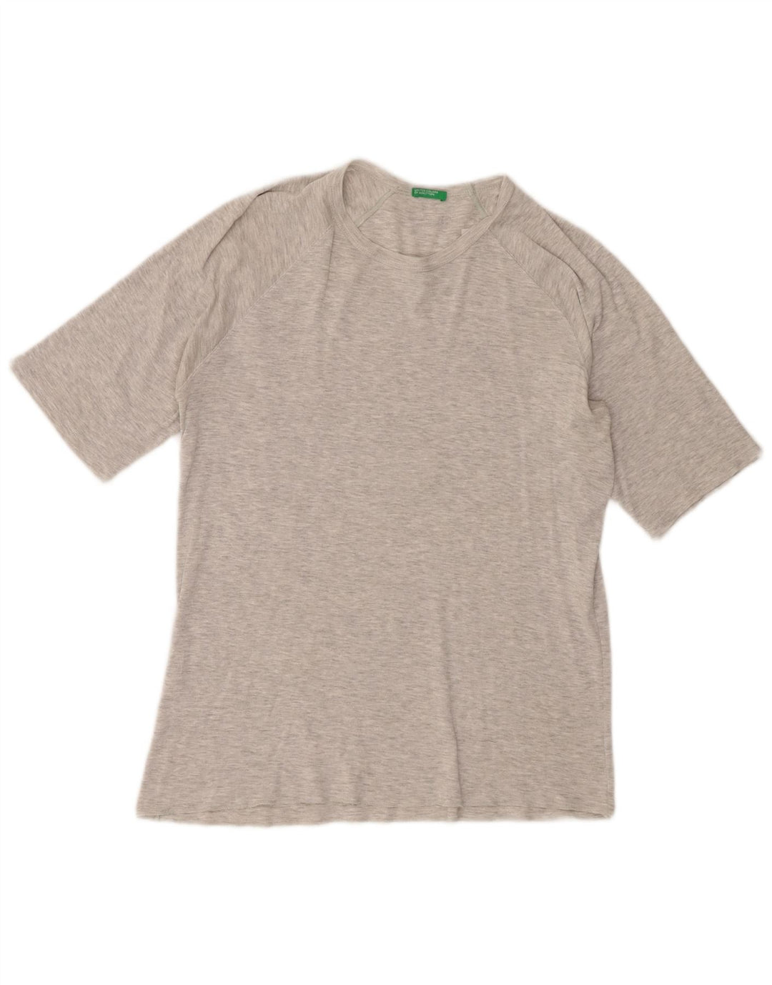 Benetton Camiseta De Mujer UK 42 Gris Medio Moteado