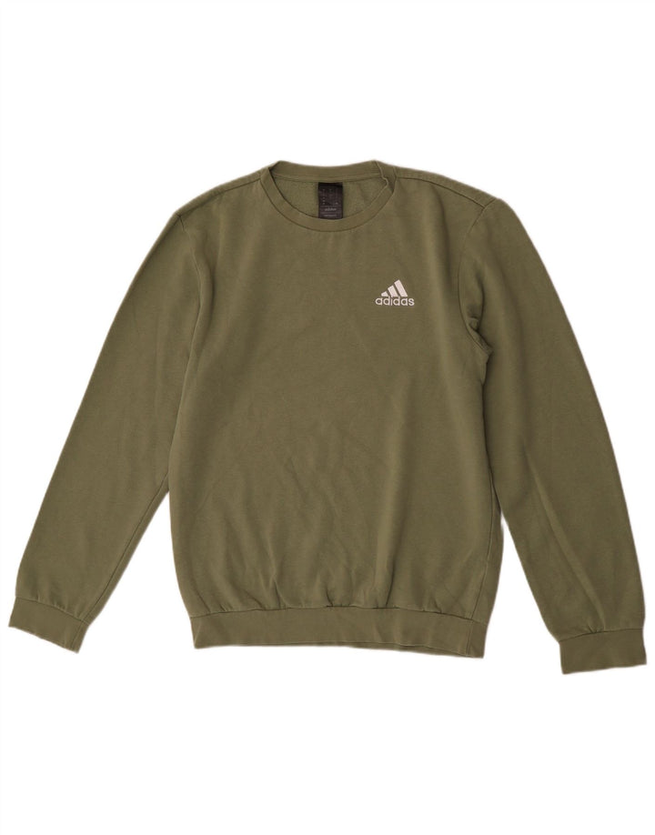 Adidas Hombre Sudadera Jumper Small Verde Algodón