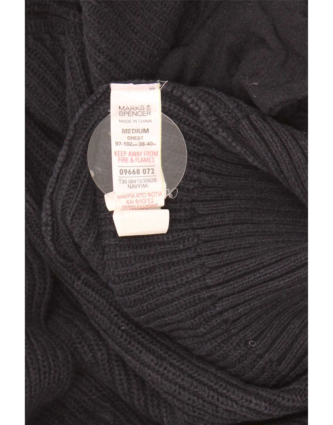 Marks & Spencer Suéter tipo cárdigan para hombre Algodón azul marino mediano