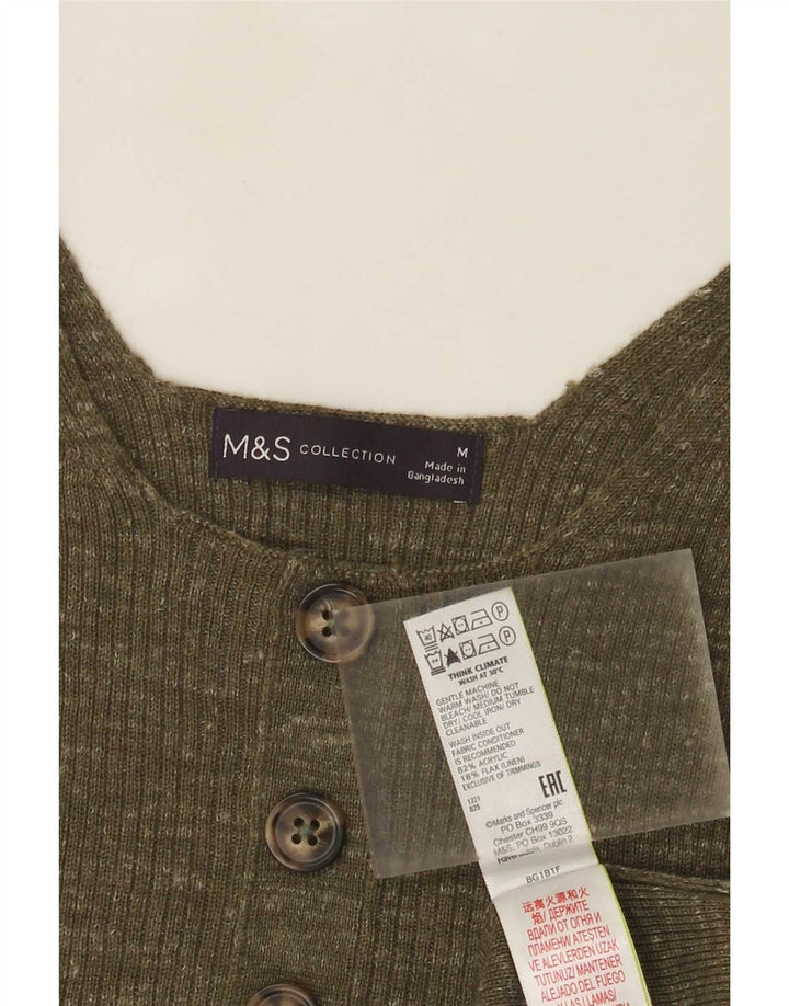Marks & Spencer - Camiseta sin mangas para mujer (talla 40), acrílico moteado de color caqui mediano