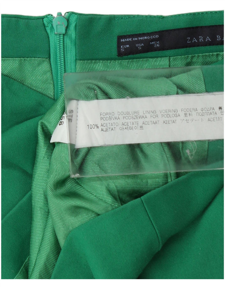 Minifalda Zara Mujer Small W26 Acetato Verde