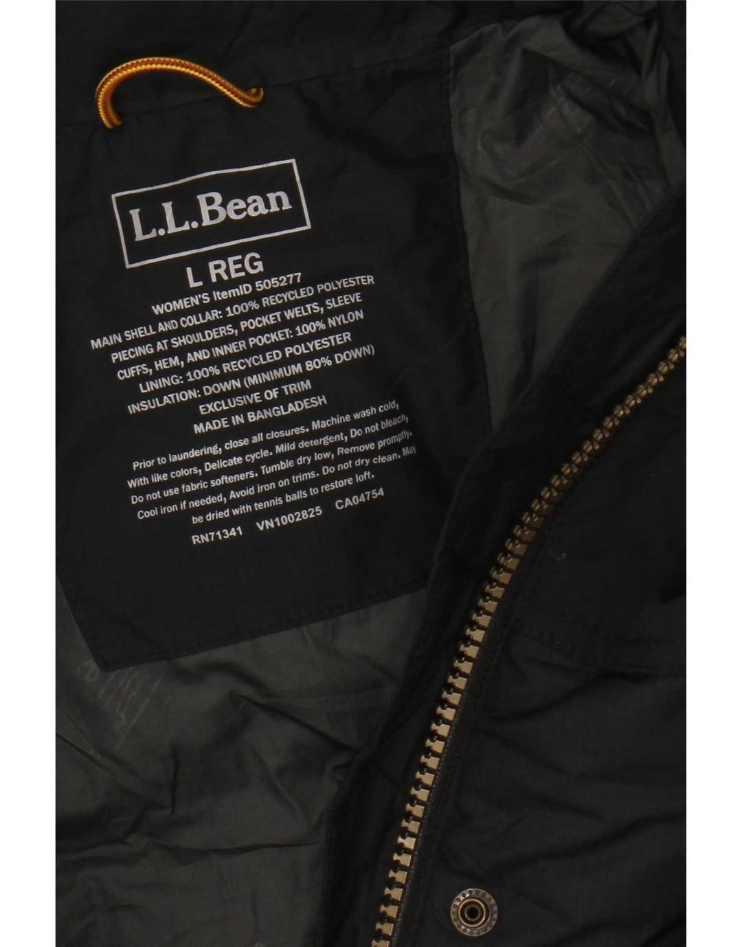 L.L.Bean Chaqueta acolchada con capucha para mujer UK 46 Poliéster gris grande
