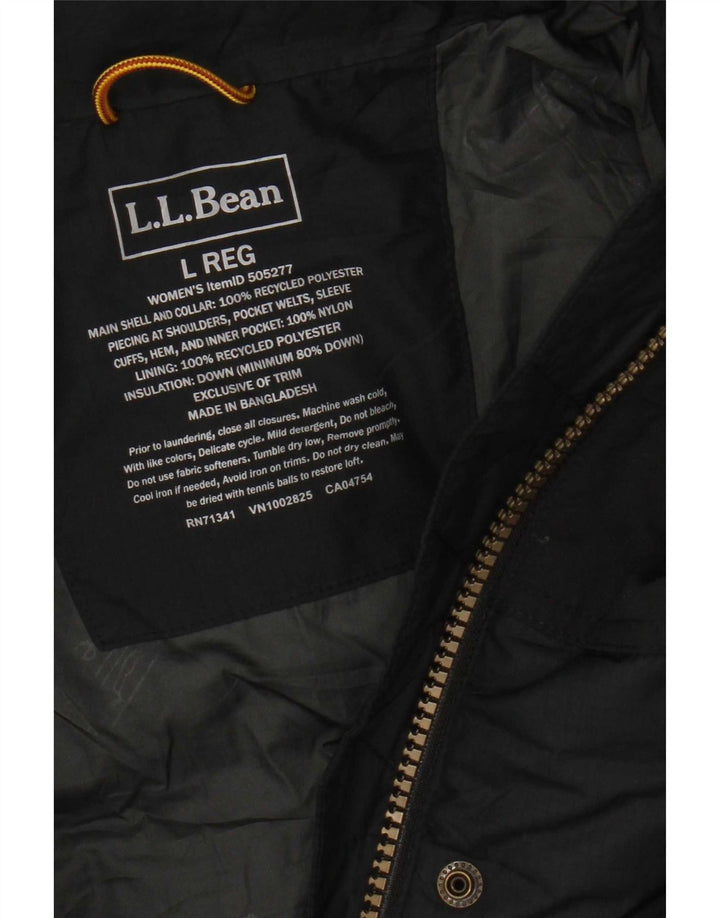 L.L.Bean Chaqueta acolchada con capucha para mujer UK 46 Poliéster gris grande