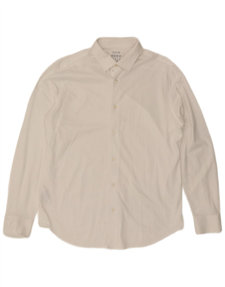 Camisa Boggi Hombre XL Algodón Blanco