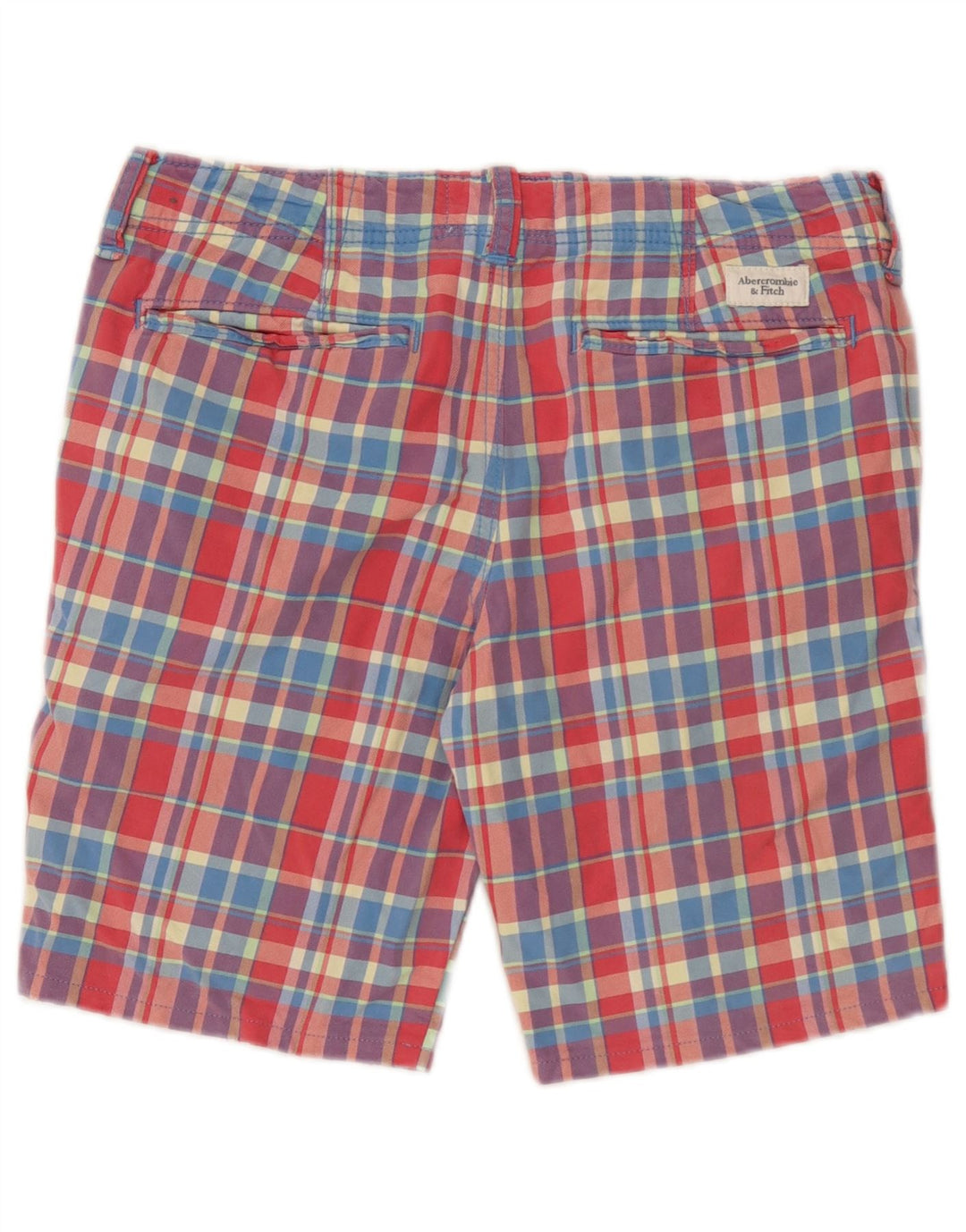 Abercrombie & Fitch Pantalones cortos chinos para hombre W32 Algodón a cuadros multicolor mediano
