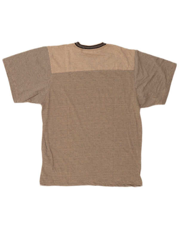 Camiseta gráfica vintage para hombre Top IT 44/46 XL Algodón a rayas beige