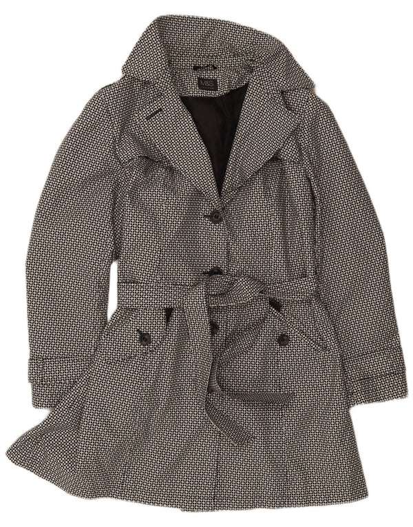 Marks & Spencer Gabardina para mujer UK 40 XL Poliéster geométrico negro