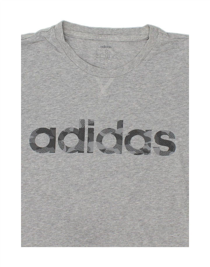 ADIDAS Mens Graphic T-Shirt Top Small Grey Cotton Vintage Adidas and Second-Hand Adidas from Messina Hembry 