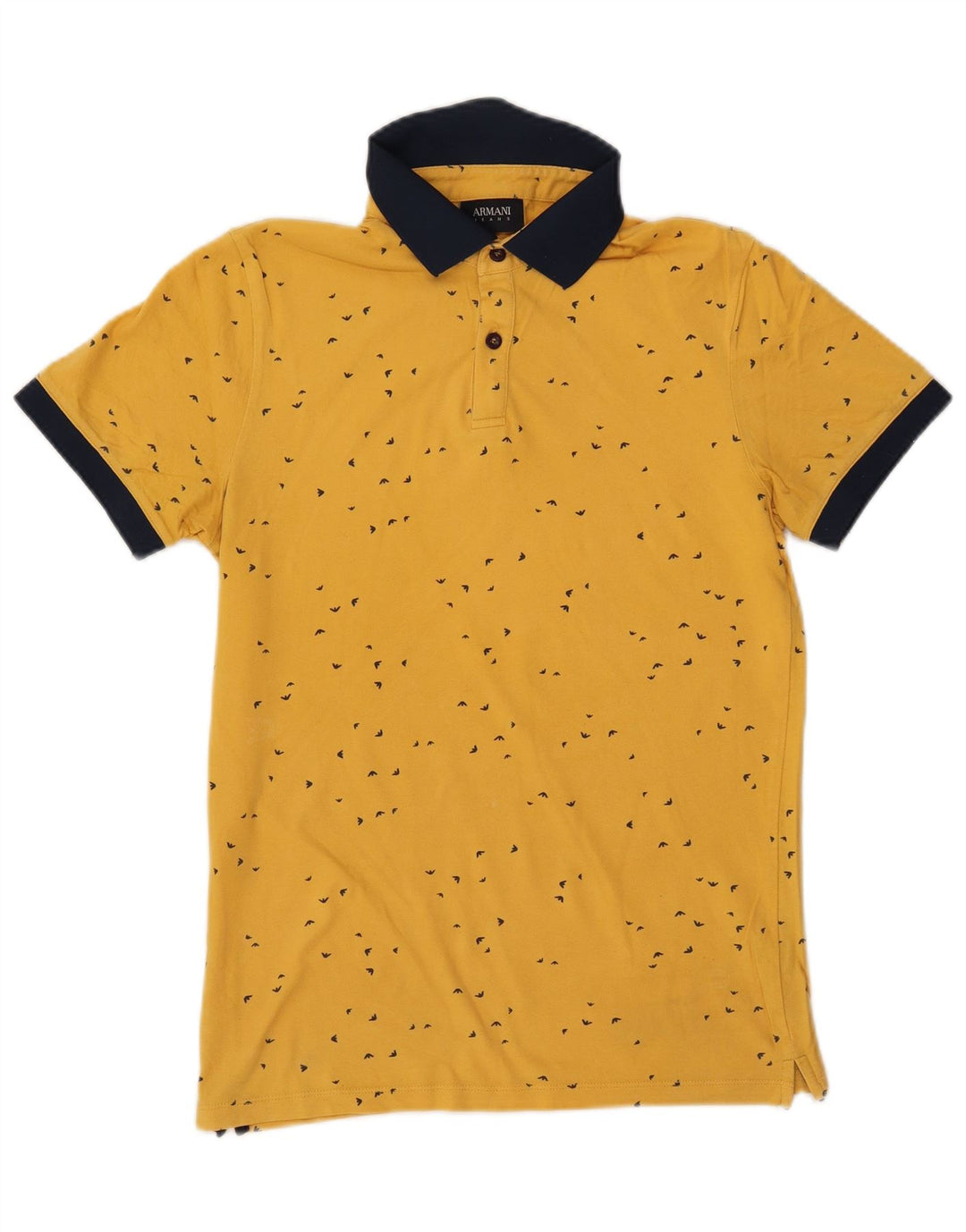 ARMANI JEANS Polo con estampado abstracto y bloques de color amarillo medio