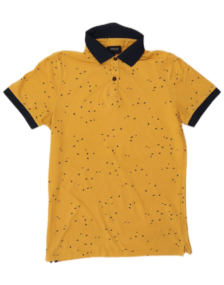 ARMANI JEANS Polo con estampado abstracto y bloques de color amarillo medio