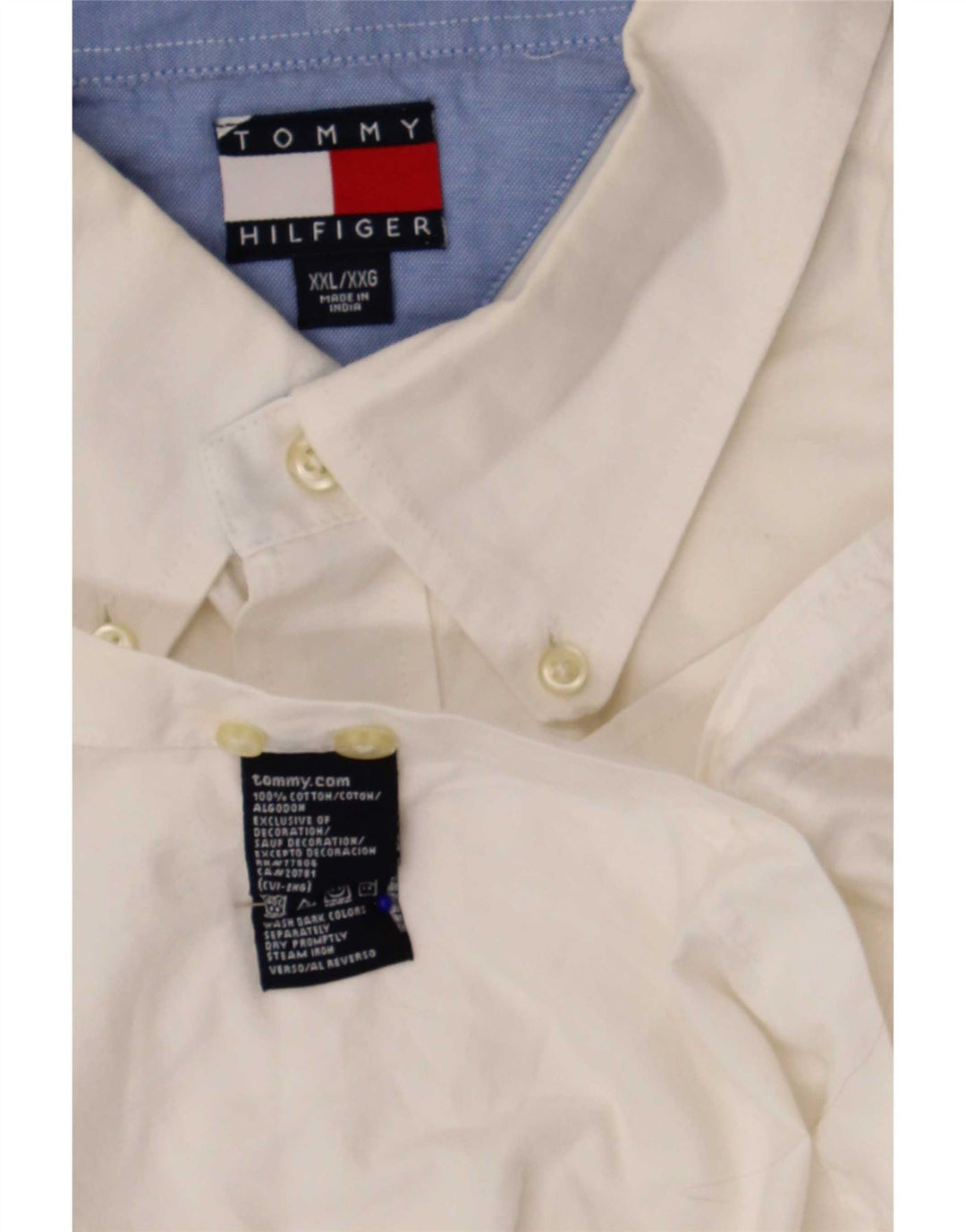 Camisa Tommy Hilfiger Hombre 2XL Algodón Blanco