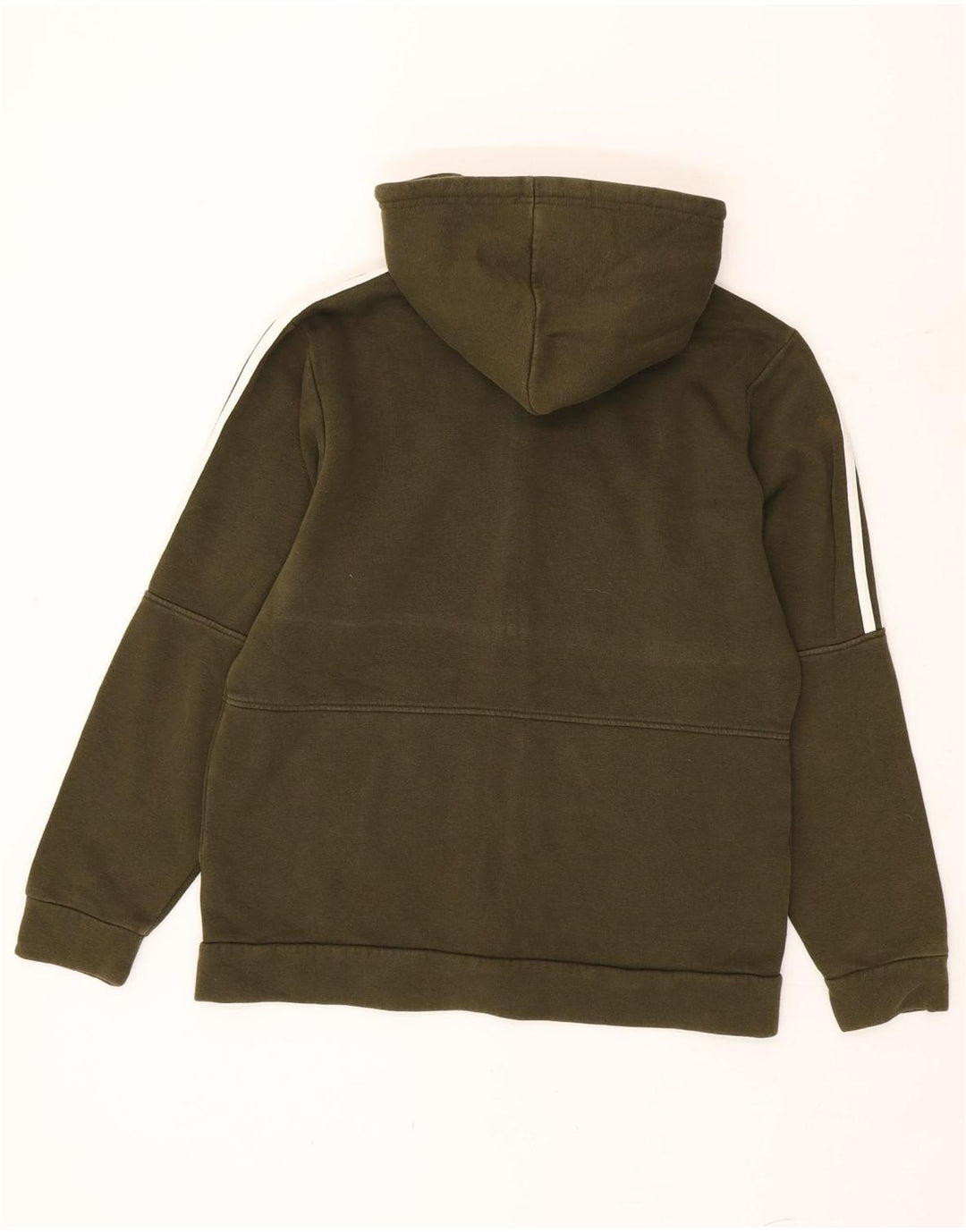 Adidas - Sudadera con capucha y cremallera para hombre, algodón caqui mediano