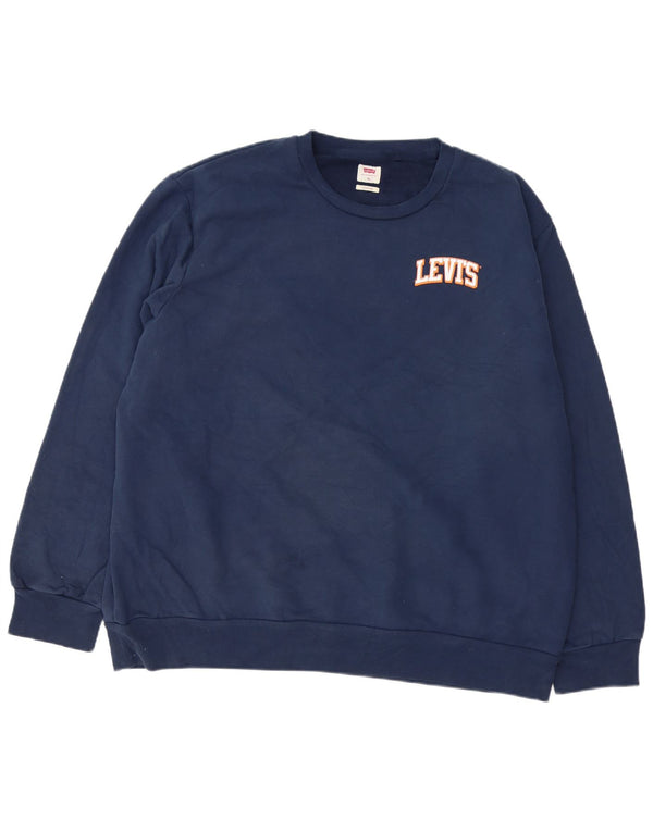 LEVI'S Sudadera de ajuste estándar para hombre XL Azul marino Algodón