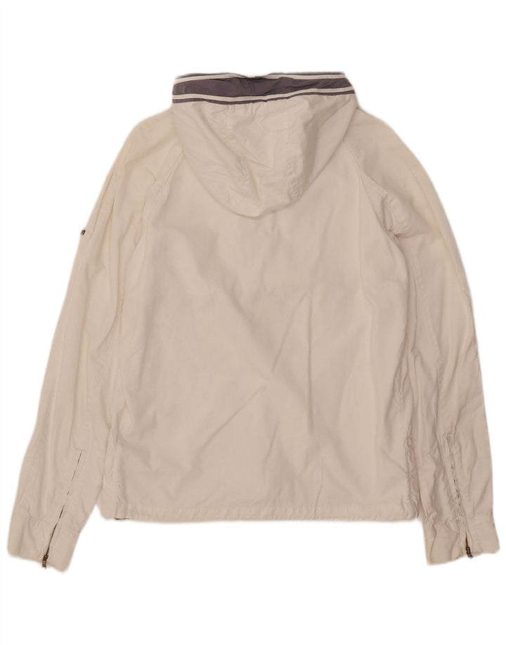 Cesare Paciotti 4US Chaqueta Bomber con Capucha para Hombre IT 50 Grande Blanco Roto