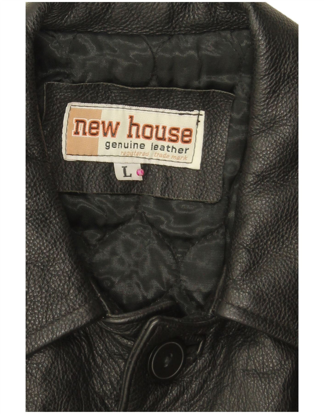 Vintage chaqueta de cuero para hombre Reino Unido 40 cuero negro grande