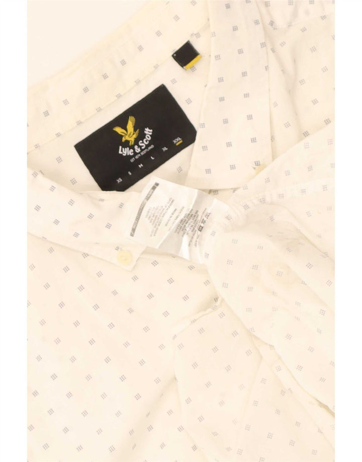 Lyle & Scott Camisa de manga corta para hombre 2XL Algodón con lunares blancos