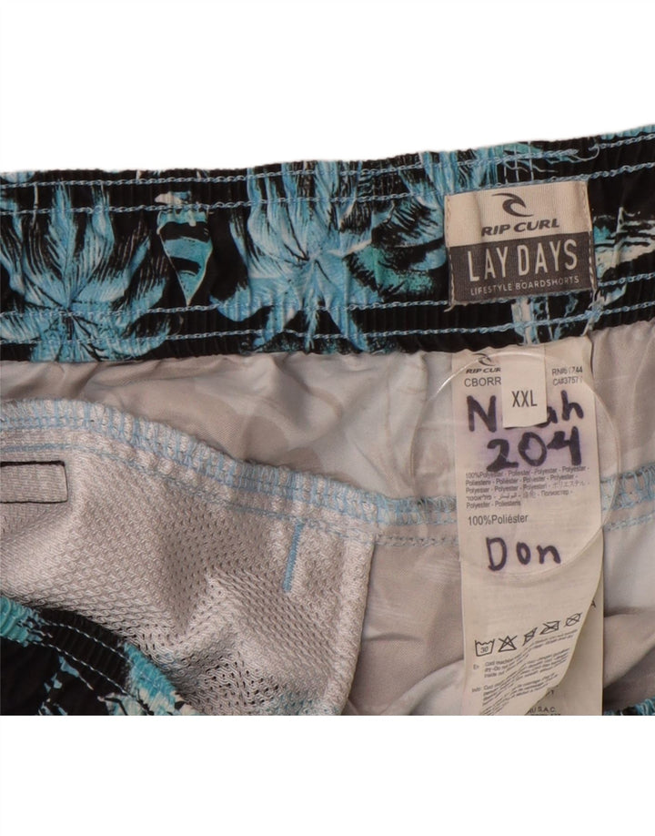 RIP CURL Mens Swimming Shorts 2XL  Blue Floral Polyester Vintage Rip Curl and Second-Hand Rip Curl from Messina Hembry 