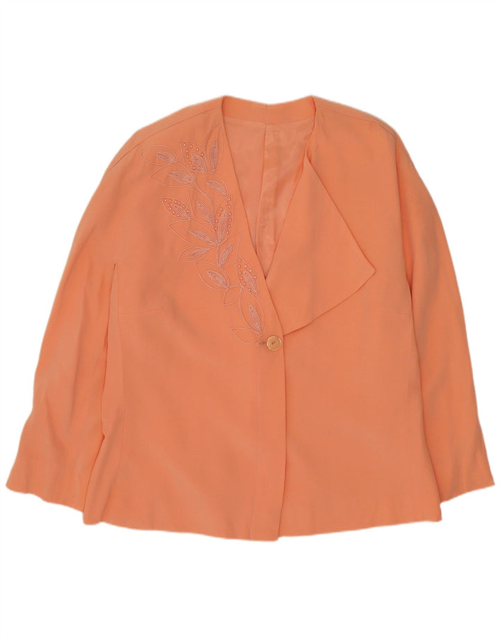 Vintage mujer 1 botón Blazer chaqueta Reino Unido 16 naranja grande