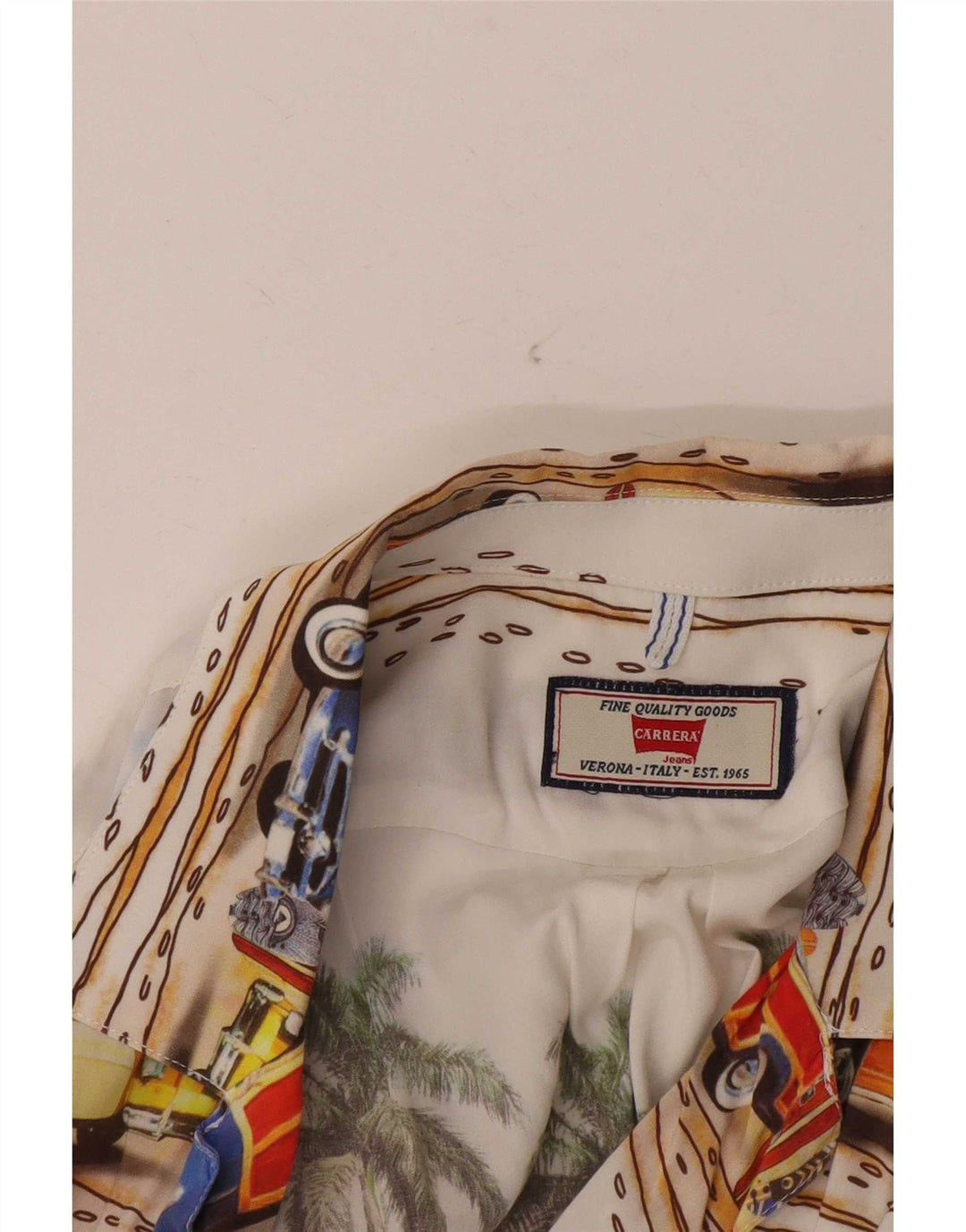 Camisa gráfica de manga corta para hombre Carrera Medium White Hawaiian