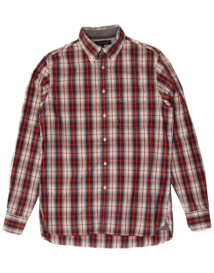 Camisa Tommy Hilfiger de corte personalizado para hombre de algodón a cuadros rojos pequeños