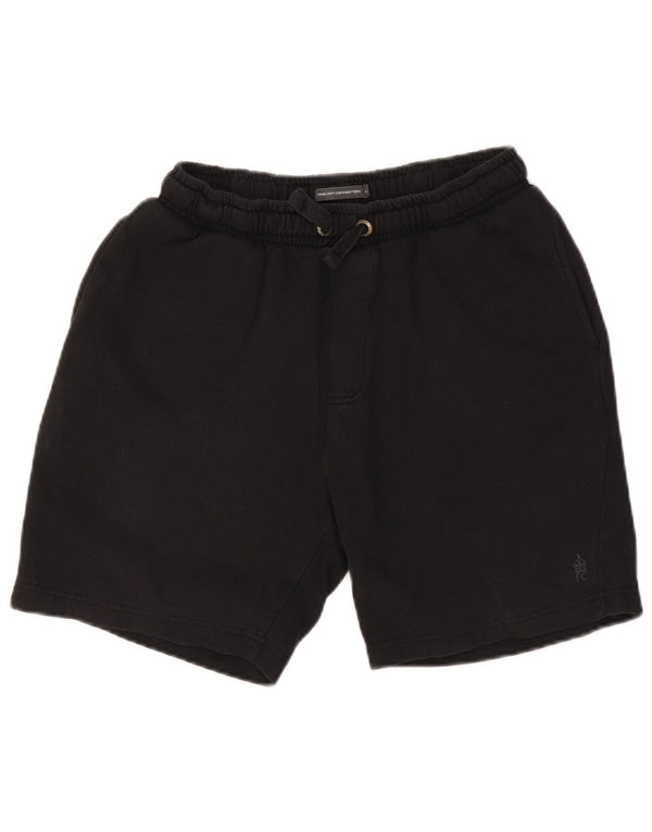 French Connection Pantalones cortos deportivos para hombre de algodón negro mediano