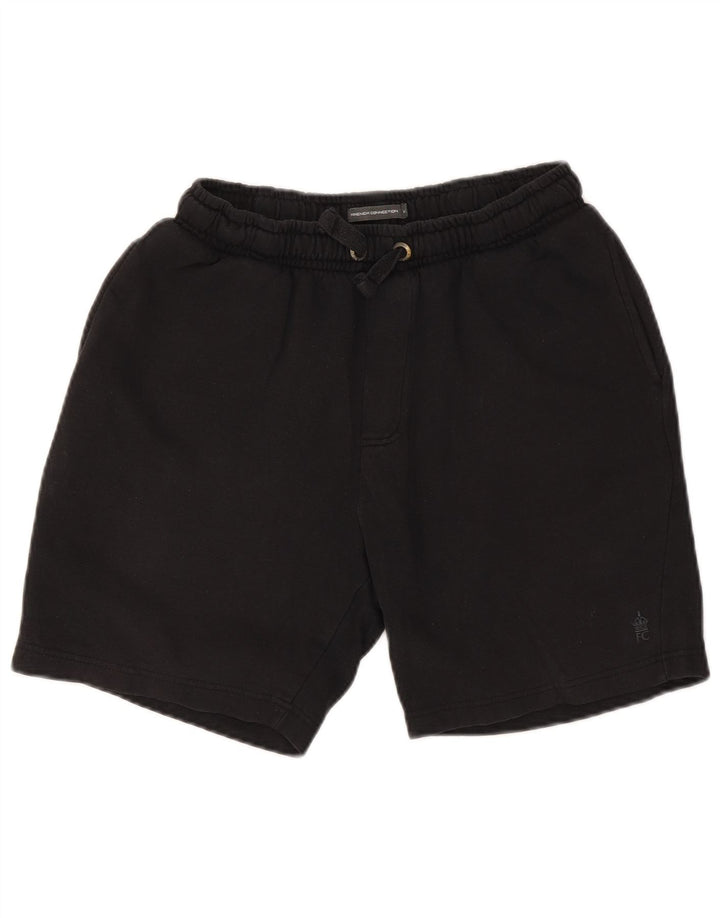 French Connection Pantalones cortos deportivos para hombre de algodón negro mediano