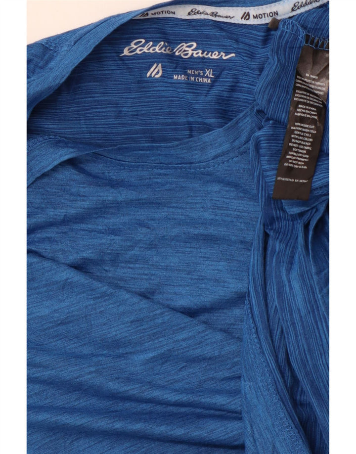 EDDIE BAUER Camiseta Hombre Top XL Poliéster Moteado Azul