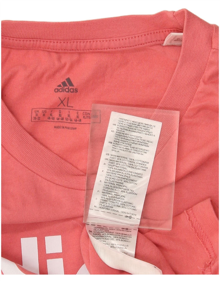 ADIDAS Camiseta Gráfica Mujer Top UK 20/22 XL Rosa Algodón