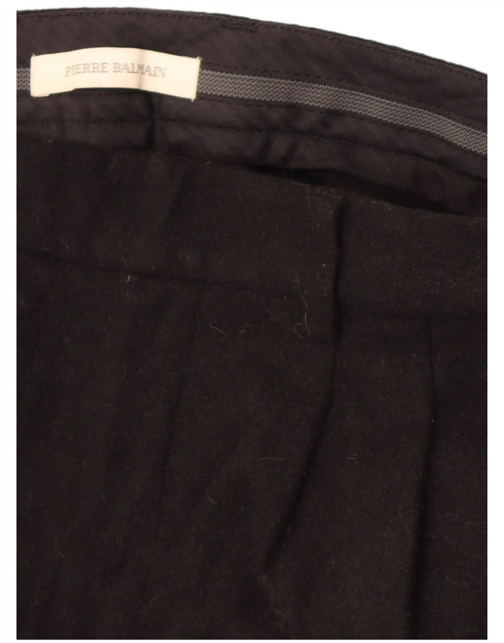 Pierre Balmain Pantalón de traje recto para hombre W32 L27 Negro clásico