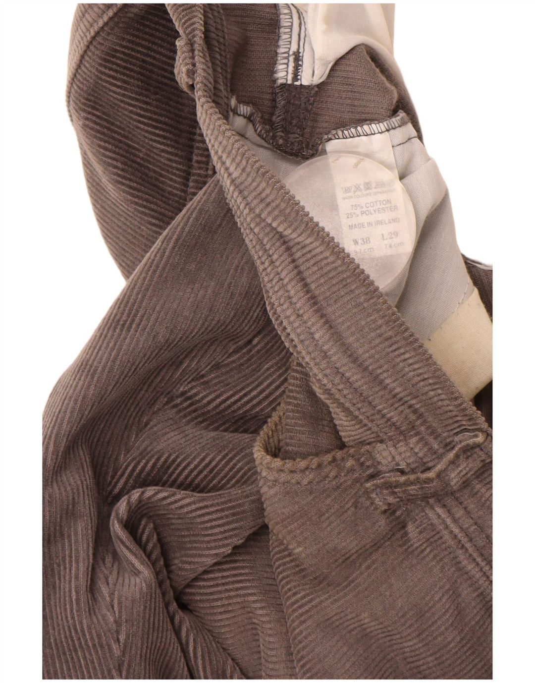 Farah Hombre Pantalones Rectos De Pana W38 L29 Algodón Gris